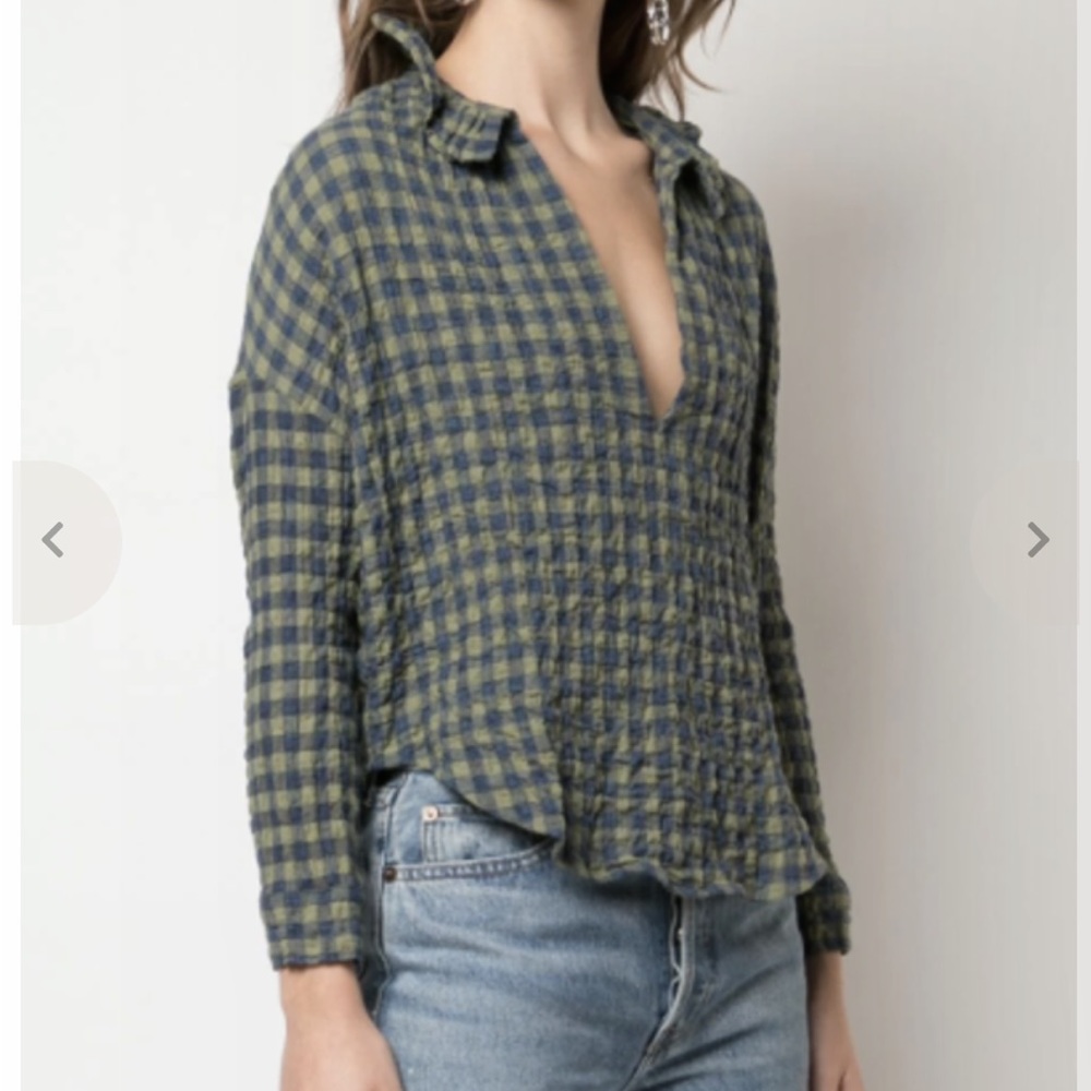 A Shirt Thing, Penelope Top, Green Gingham
